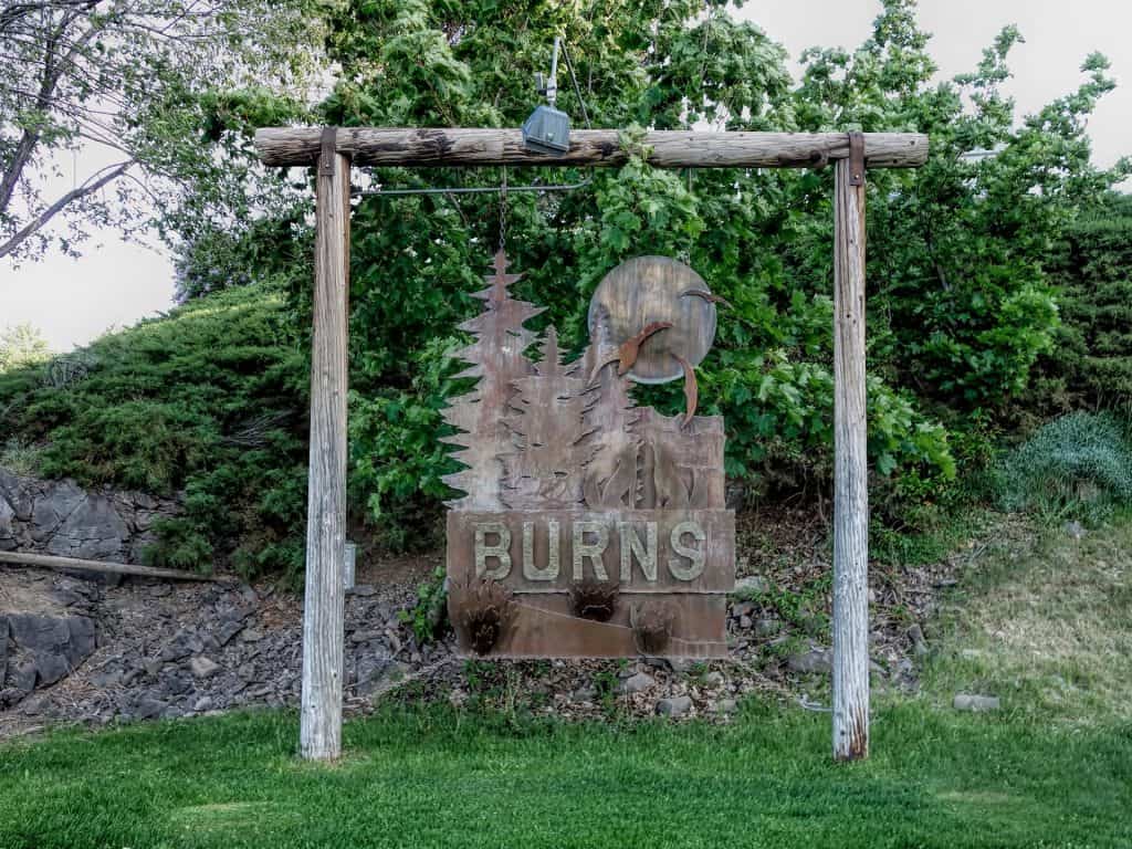 Burns Oregon Welcome Sign