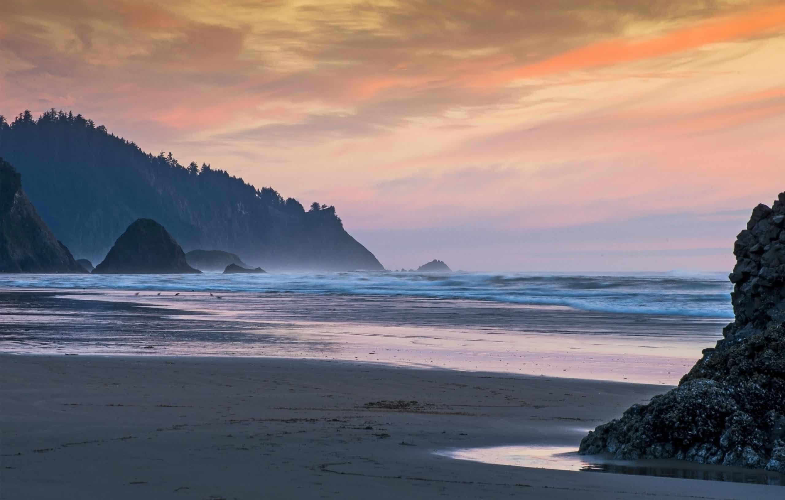 Arch Cape Oregon At Sunset Oregon Coast