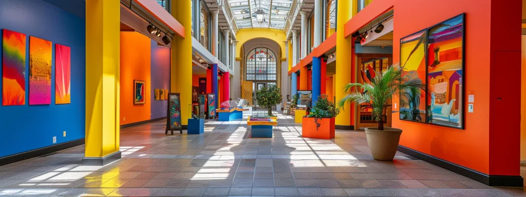 a colorful art gallery showcasing local talent in newport's vibrant cultural scene.
