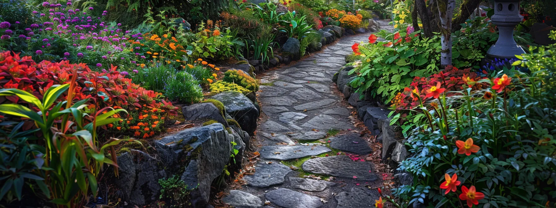 a tranquil garden path winding through vibrant flowers and serene shrines, inviting visitors to explore the spiritual oasis of the grotto in portland, oregon. a tranquil garden path winding through vibrant flowers and serene shrines, inviting visitors to explore the spiritual oasis of the grotto in portland, oregon.